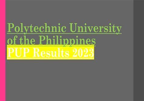 pup result|Polytechnic University of the Philippines .